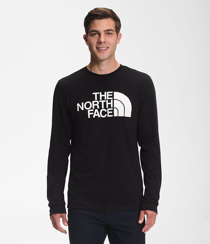 The North Face T-Shirts Long Sleeve Half Dome Black - Mens - Thailand ILDGE-7352